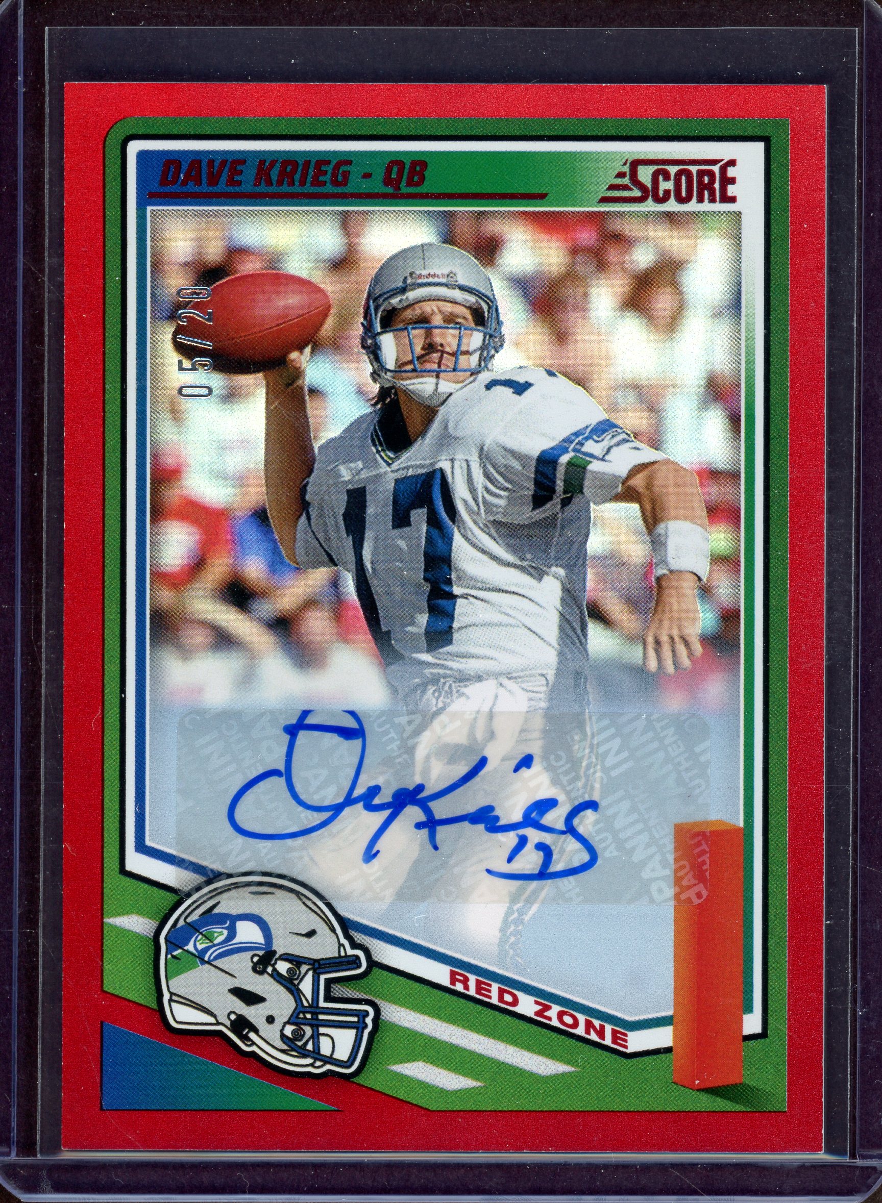 2025 Score Signatures Red Zone #93 Dave Krieg