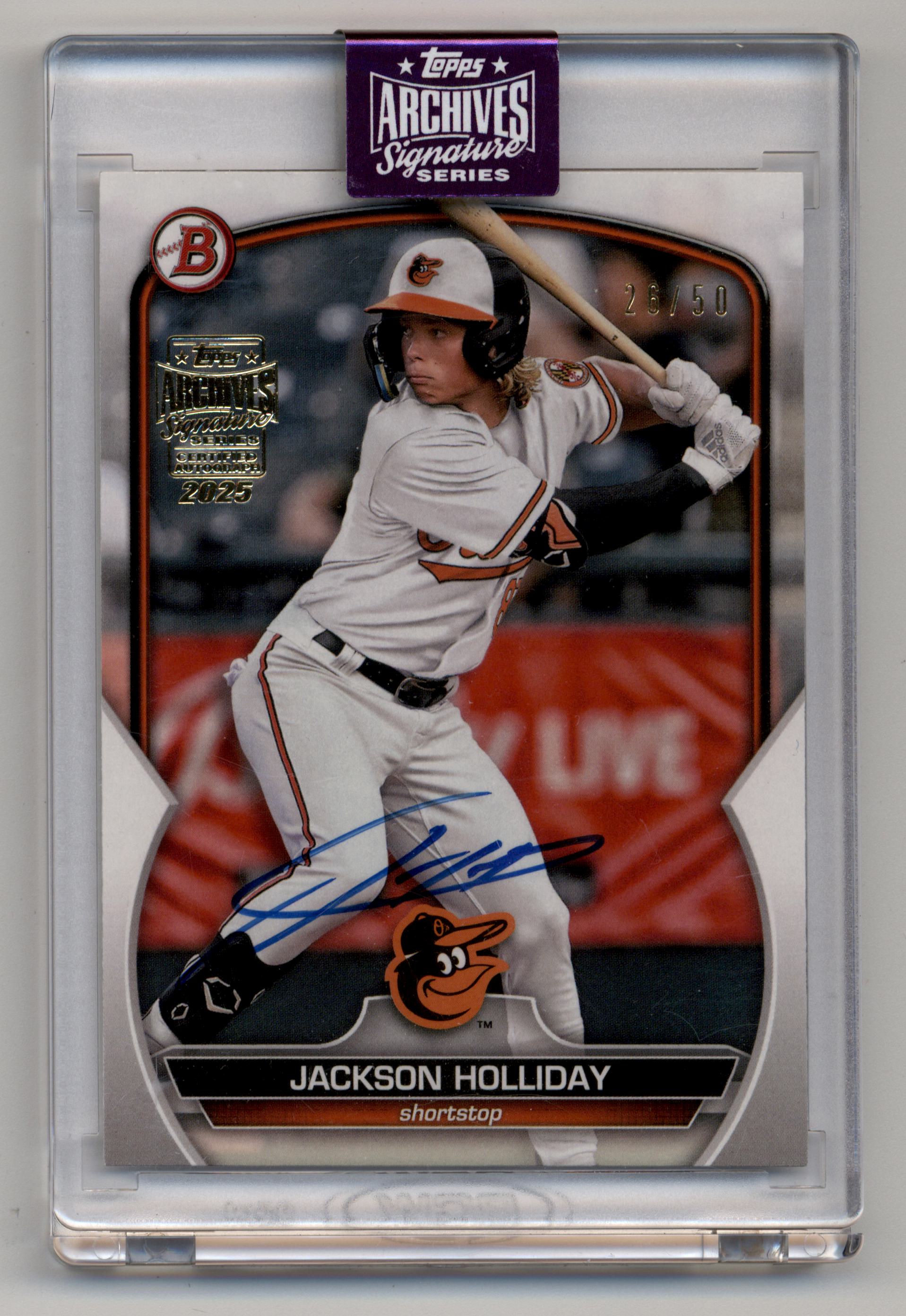 2025 Topps Archives Signature Series 2023 Jackson Holliday Auto On 
