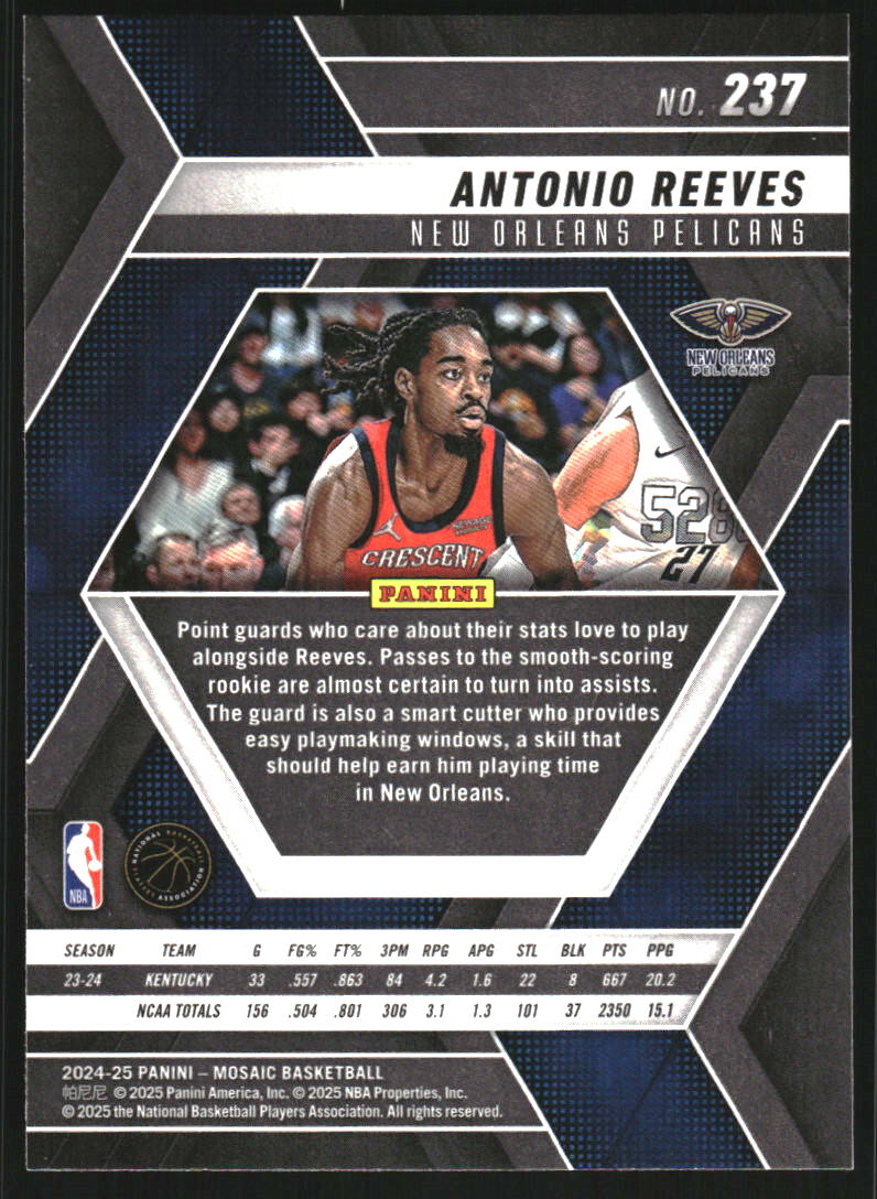 2024-25 Panini Mosaic #237 Antonio Reeves RC