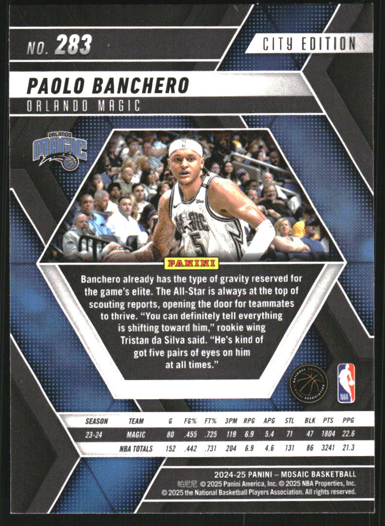 2024-25 Panini Mosaic #283 Paolo Banchero City Edition
