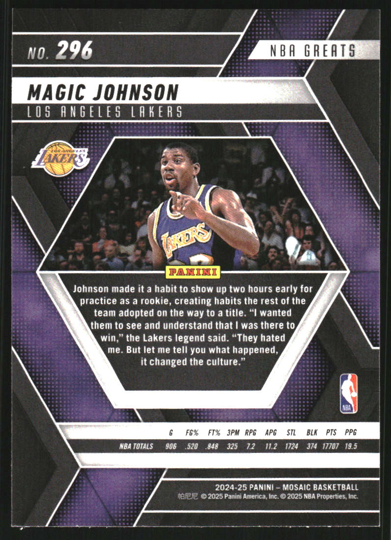 2024-25 Panini Mosaic #296 Magic Johnson Greats
