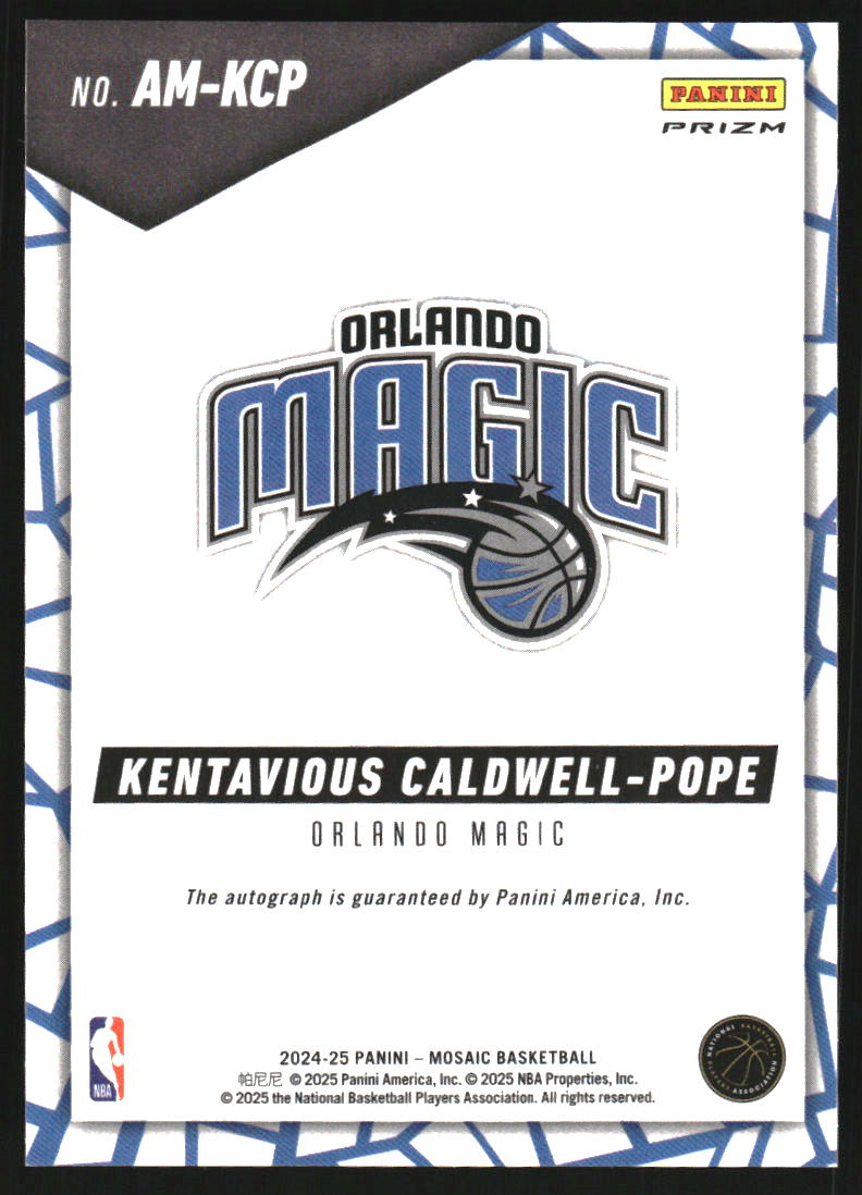 2024-25 Panini Mosaic Autographs Mosaic Choice #52 Kentavious Caldwell-Pope Auto
