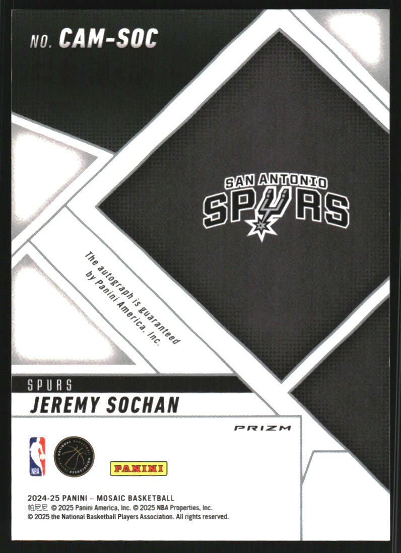 2024-25 Panini Mosaic Collage Autographs Mosaic Choice #1 Jeremy Sochan Auto