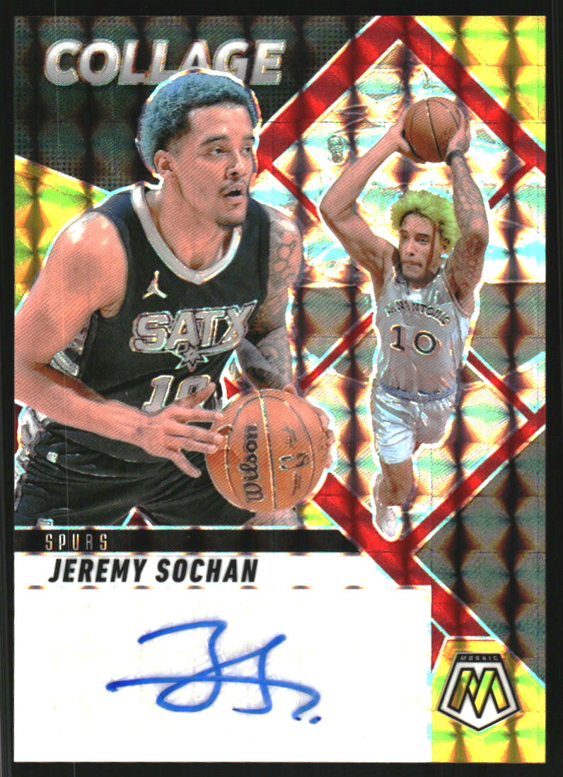 2024-25 Panini Mosaic Collage Autographs Mosaic Choice #1 Jeremy Sochan Auto