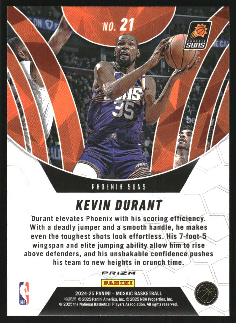 2024-25 Panini Mosaic Elevate Mosaic #21 Kevin Durant