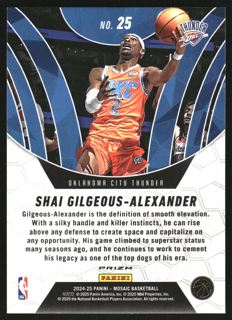2024-25 Panini Mosaic Elevate Mosaic #25 Shai Gilgeous-Alexander