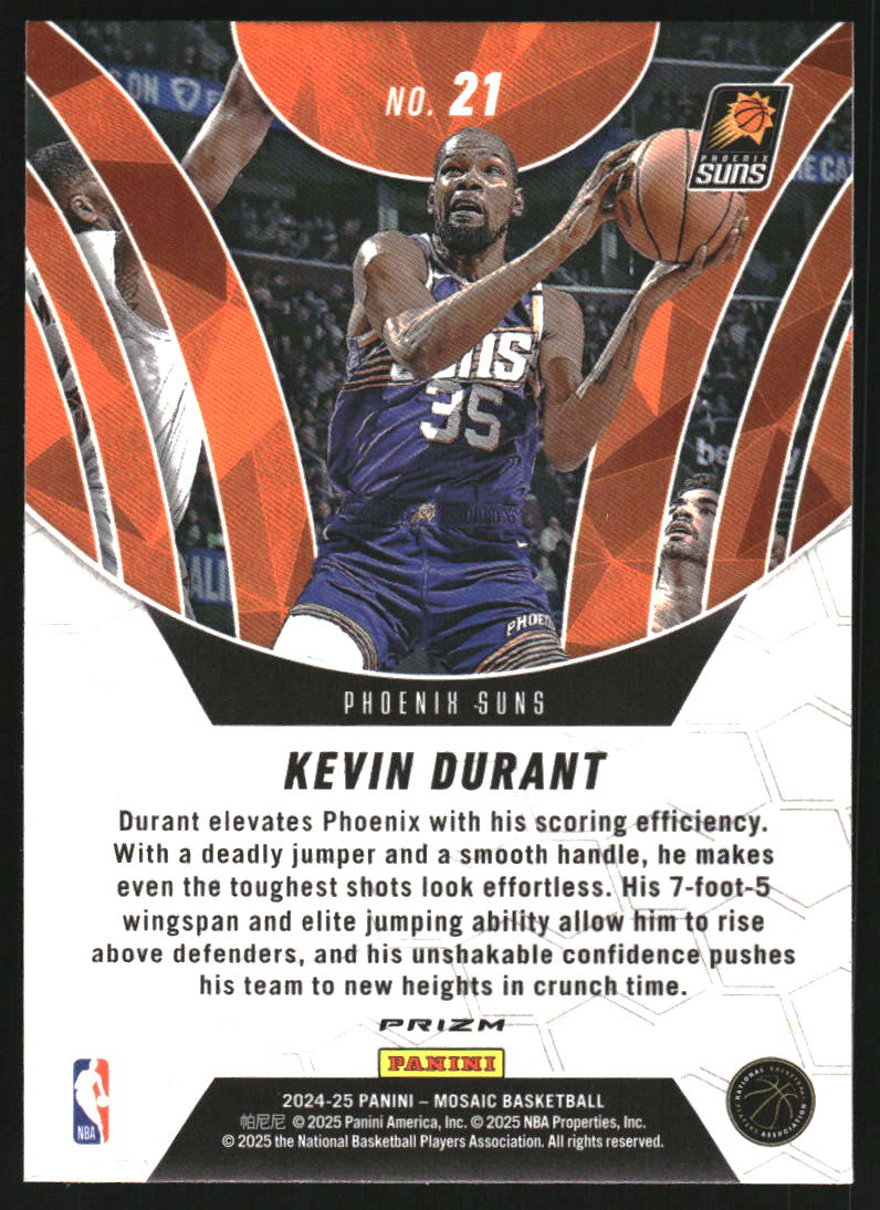 2024-25 Panini Mosaic Elevate Mosaic Green #21 Kevin Durant