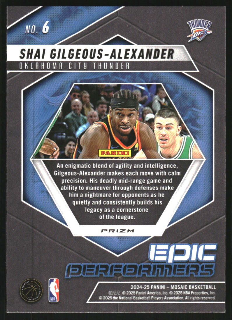 2024-25 Panini Mosaic Epic Performers Mosaic #6 Shai Gilgeous-Alexander