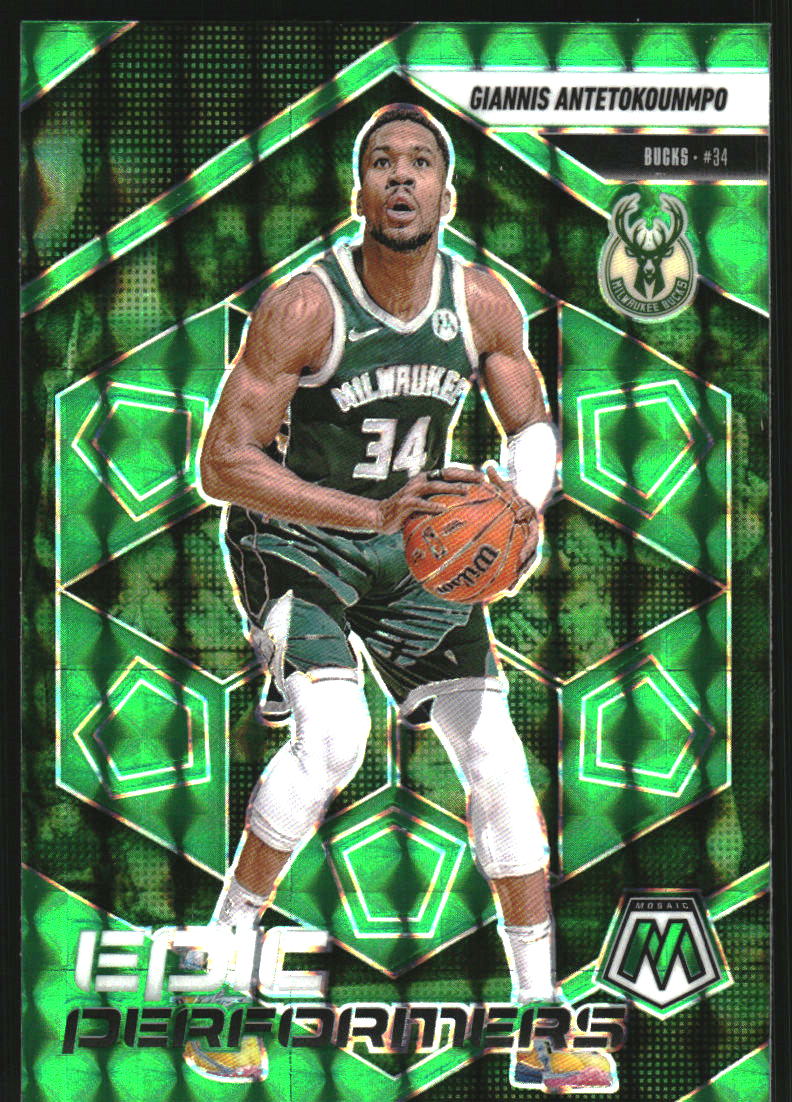 2024-25 Panini Mosaic Epic Performers Mosaic Green #7 Giannis 