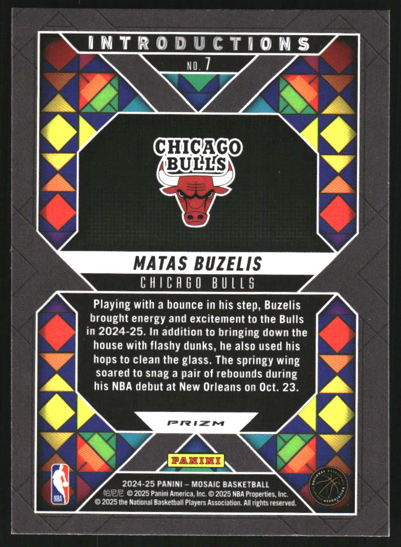 2024-25 Panini Mosaic Introductions Mosaic #7 Matas Buzelis