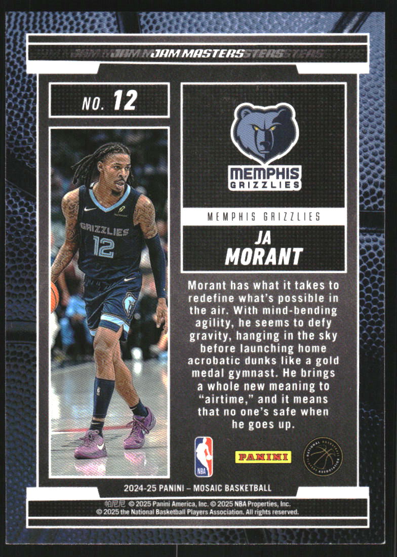 2024-25 Panini Mosaic Jam Masters #12 Ja Morant