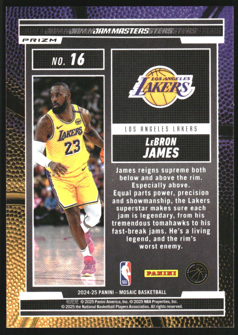 2024-25 Panini Mosaic Jam Masters Mosaic #16 LeBron James on
