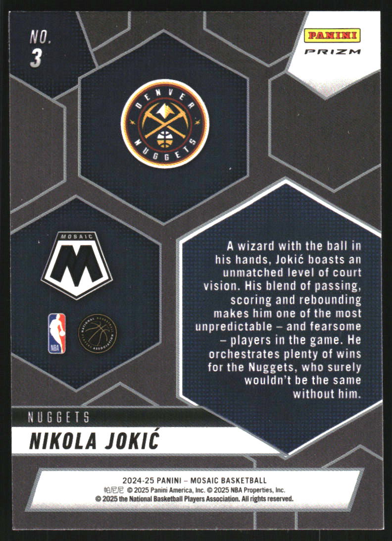 2024-25 Panini Mosaic Montage Mosaic #3 Nikola Jokic