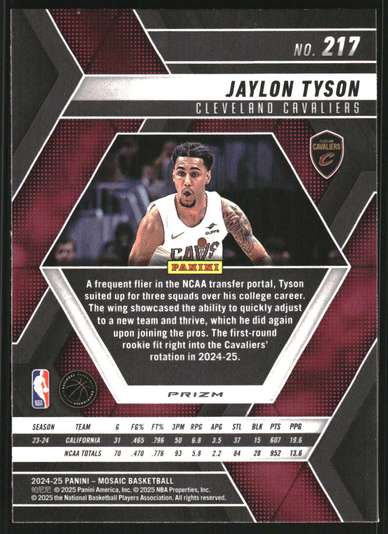 2024-25 Panini Mosaic Mosaic #217 Jaylon Tyson