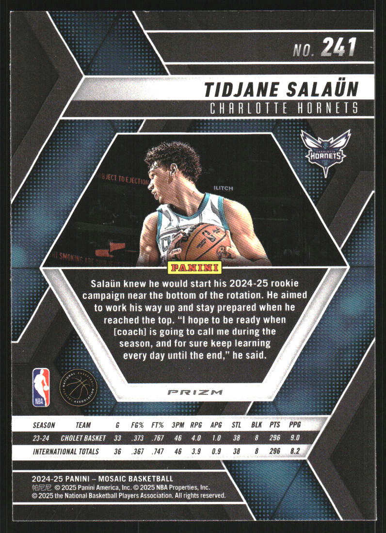 2024-25 Panini Mosaic Mosaic #241 Tidjane Salaun