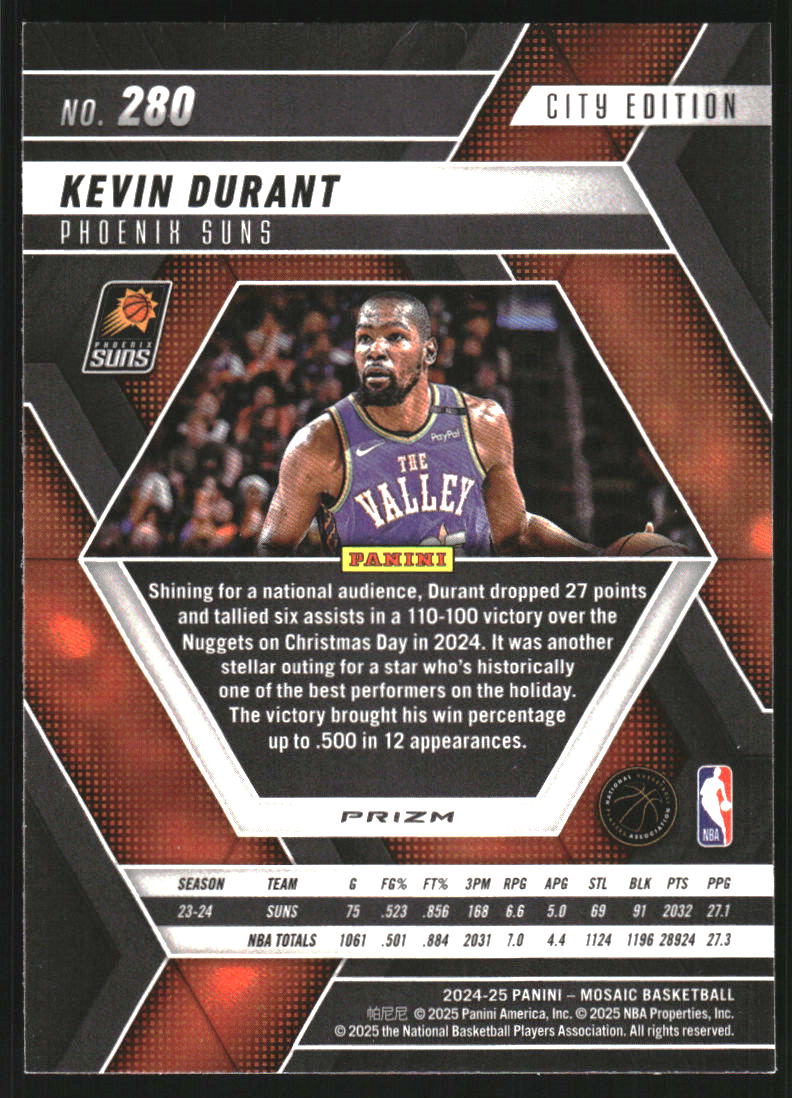 2024-25 Panini Mosaic Mosaic #280 Kevin Durant City Edition