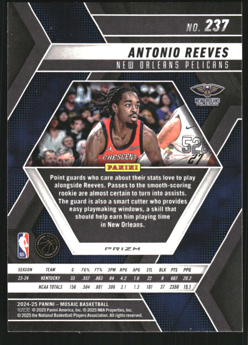 2024-25 Panini Mosaic Mosaic Fast Break Silver #237 Antonio Reeves