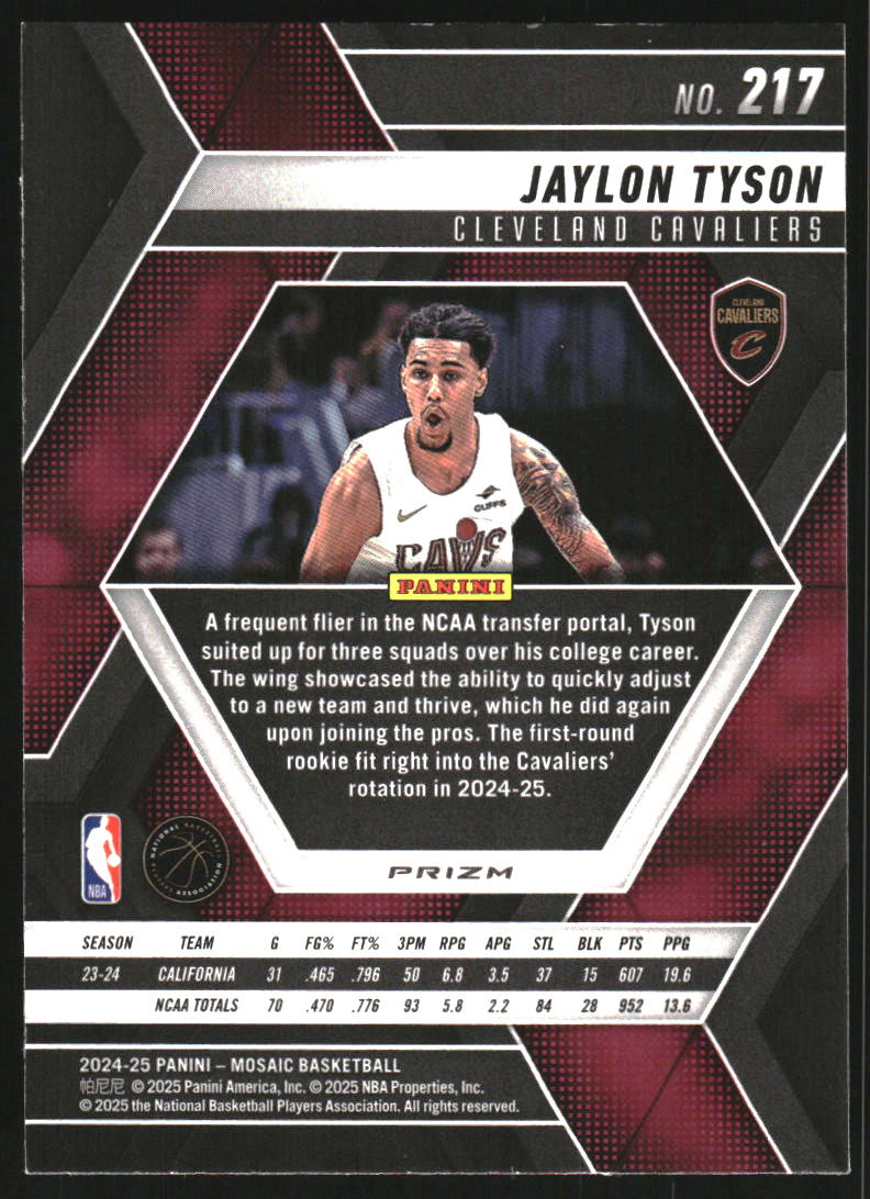 2024-25 Panini Mosaic Mosaic Green #217 Jaylon Tyson