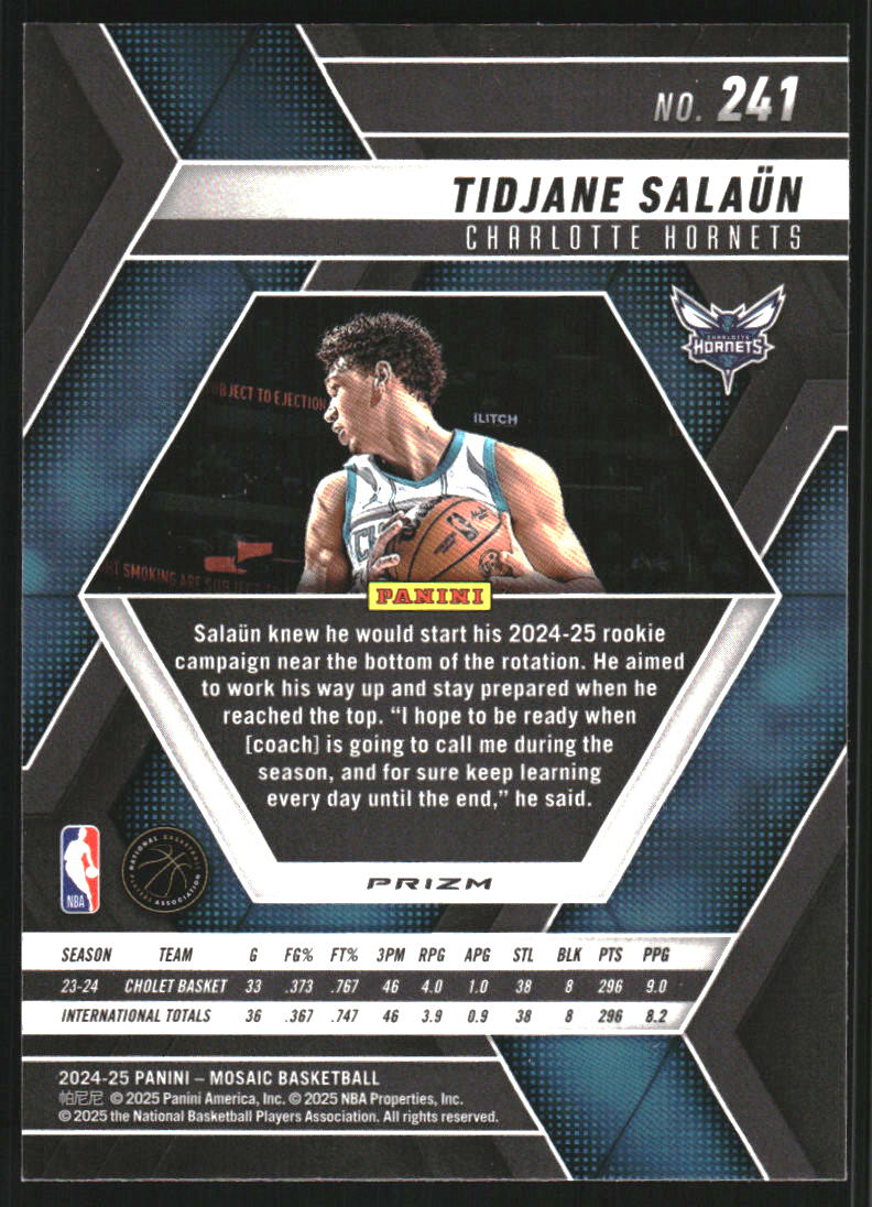 2024-25 Panini Mosaic Mosaic Green #241 Tidjane Salaun