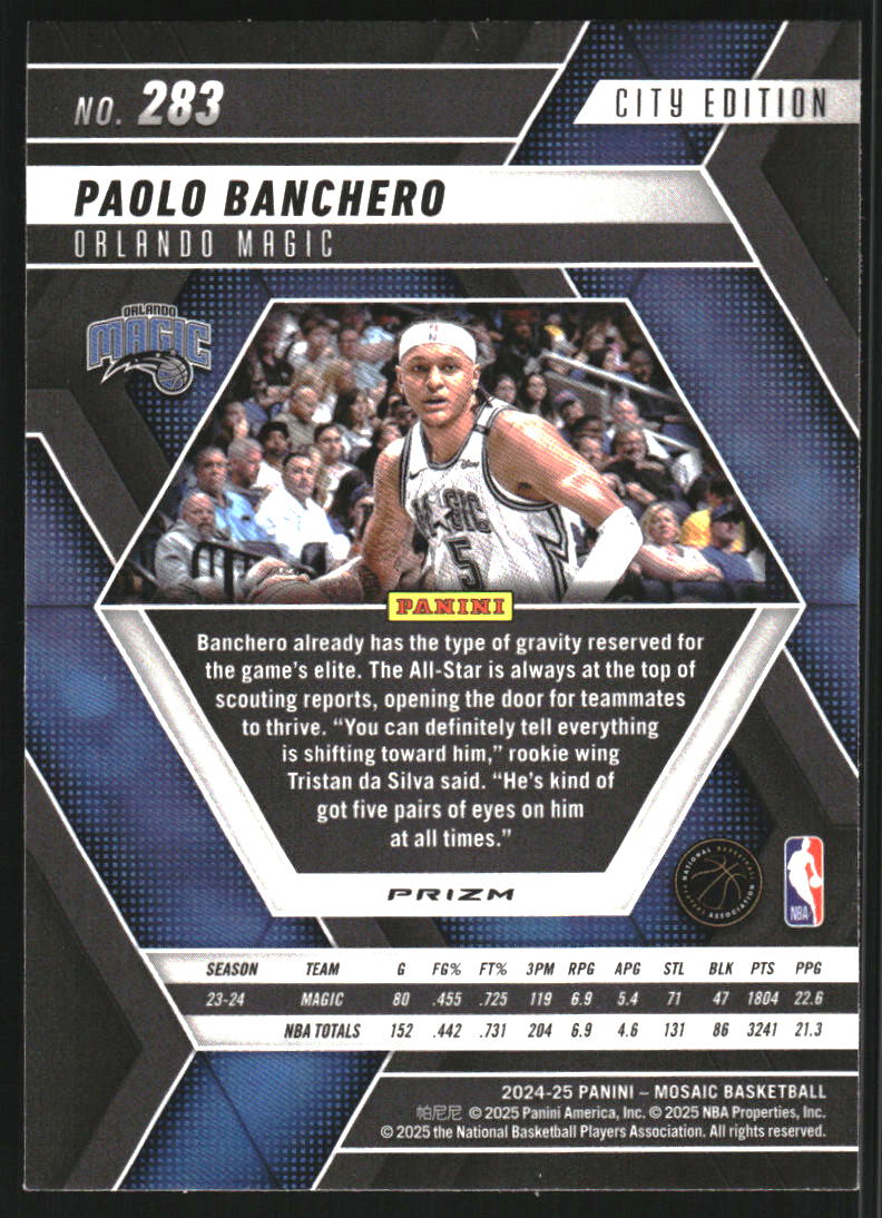 2024-25 Panini Mosaic Mosaic Green #283 Paolo Banchero City Edition