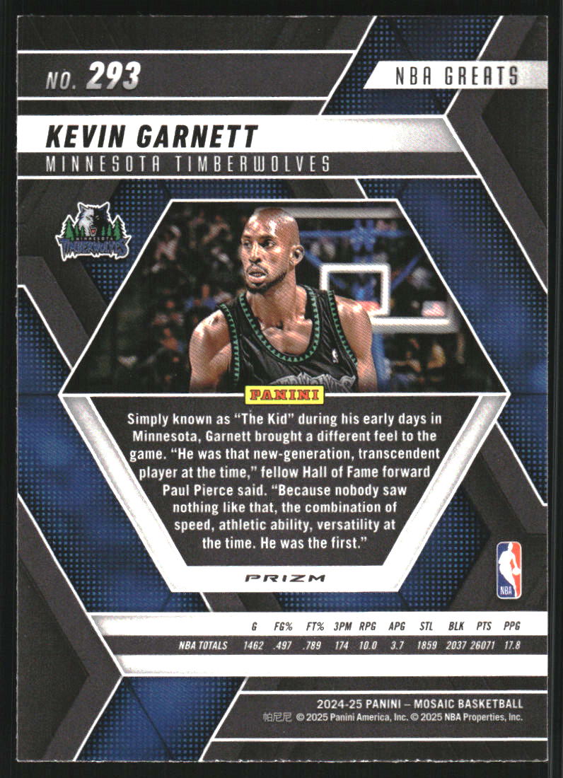 2024-25 Panini Mosaic Mosaic Green #293 Kevin Garnett Greats on