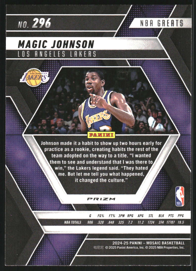 2024-25 Panini Mosaic Mosaic Green #296 Magic Johnson Greats