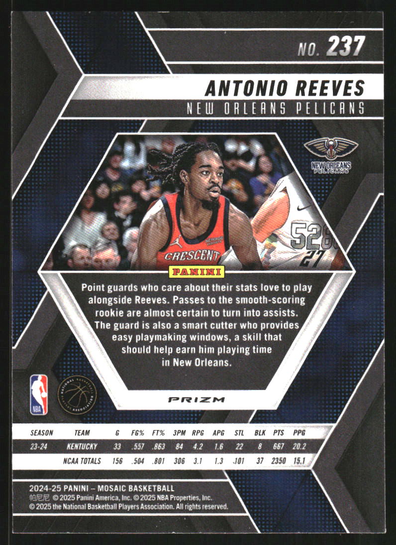 2024-25 Panini Mosaic Mosaic Honeycomb #237 Antonio Reeves