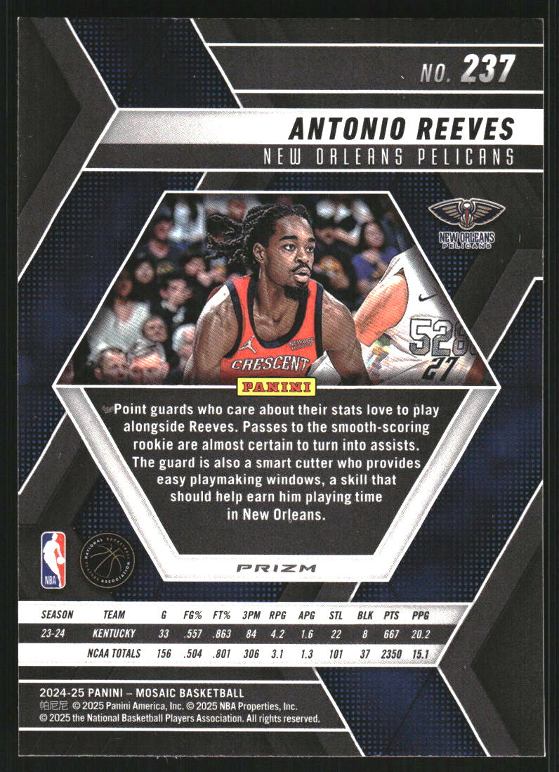 2024-25 Panini Mosaic Mosaic International #237 Antonio Reeves