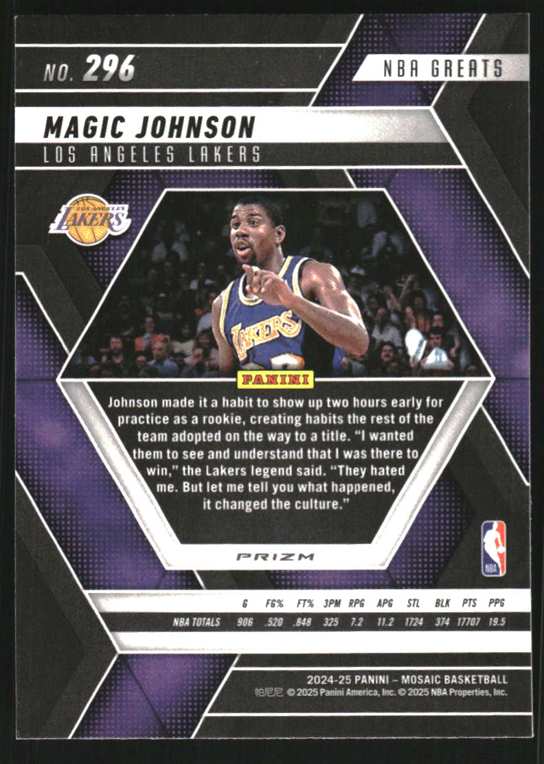 2024-25 Panini Mosaic Mosaic International #296 Magic Johnson Greats