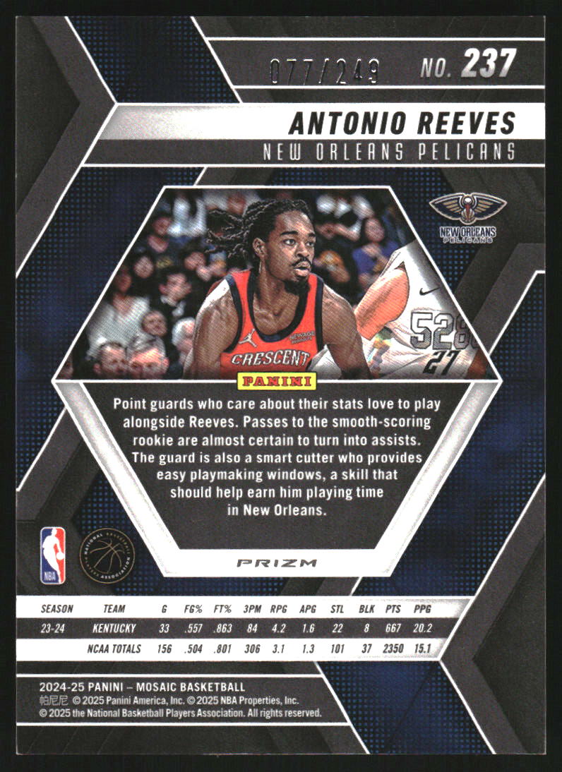 2024-25 Panini Mosaic Mosaic Orange #237 Antonio Reeves