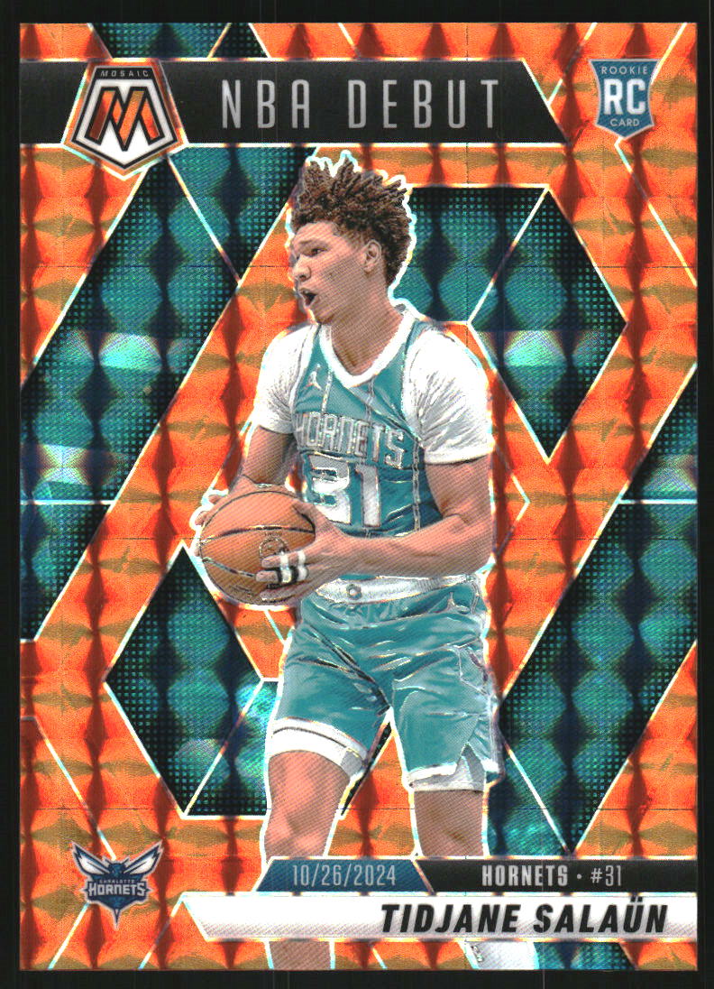 2024-25 Panini Mosaic Mosaic Orange #268 Tidjane Salaun/NBA Debut
