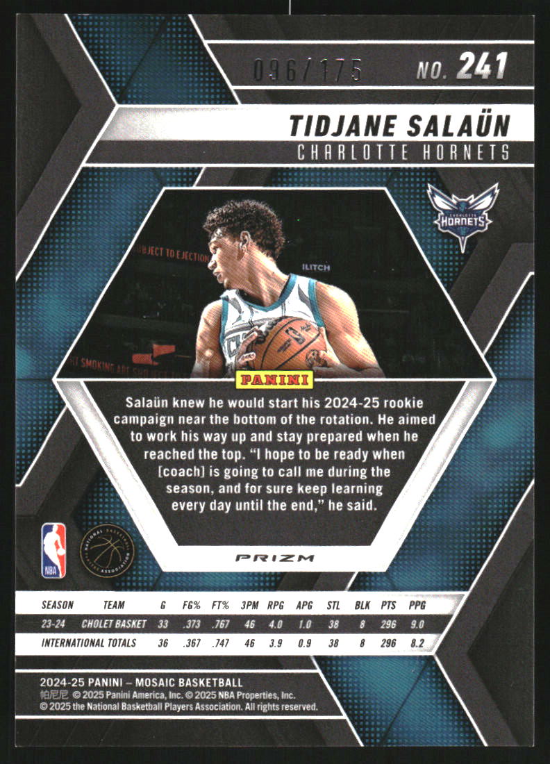 2024-25 Panini Mosaic Mosaic Pink #241 Tidjane Salaun
