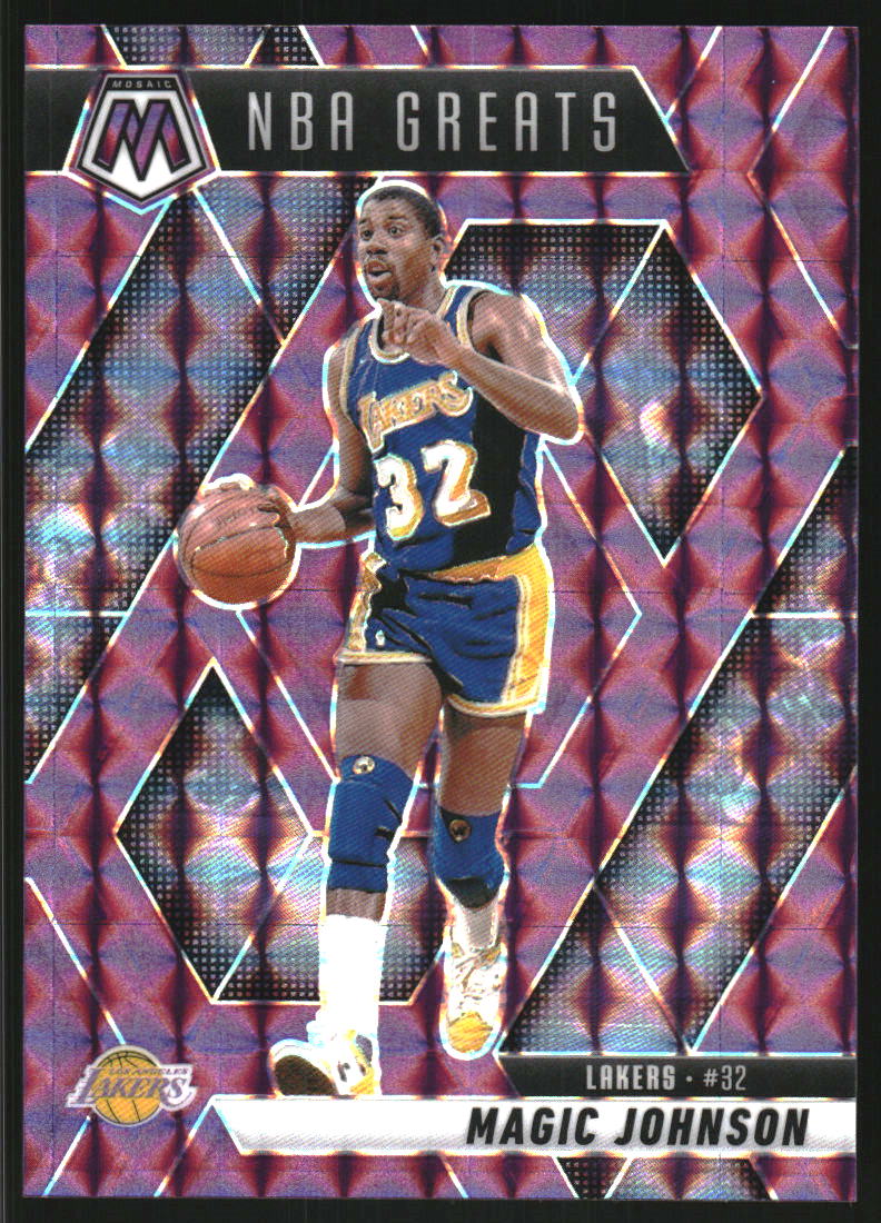 2024-25 Panini Mosaic Mosaic Purple #296 Magic Johnson Greats /99