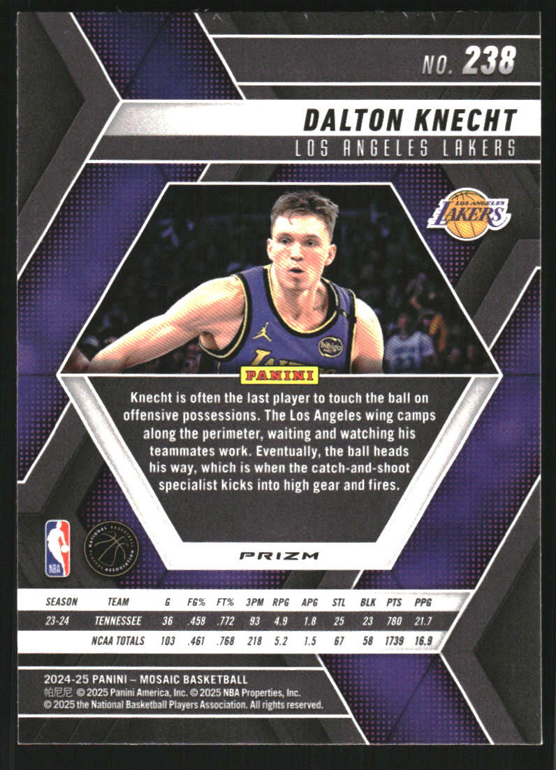 2024-25 Panini Mosaic Mosaic Reactive Blue #238 Dalton Knecht