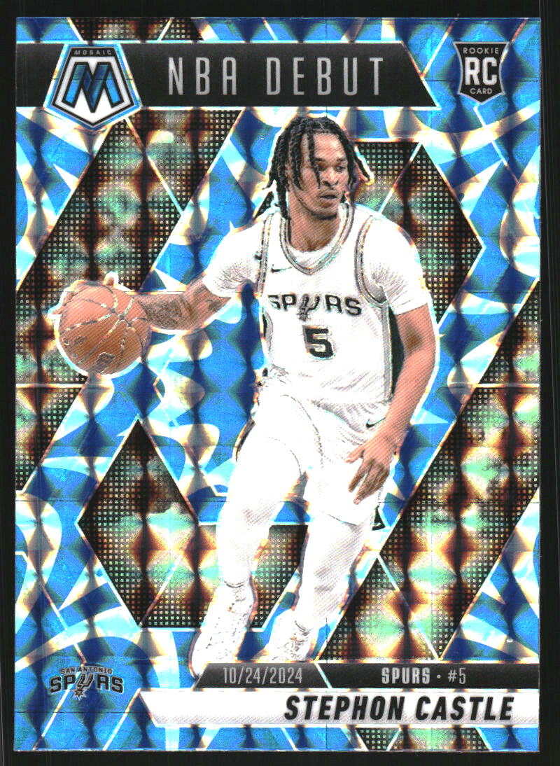 2024-25 Panini Mosaic Mosaic Reactive Blue #267 Stephon Castle NBA