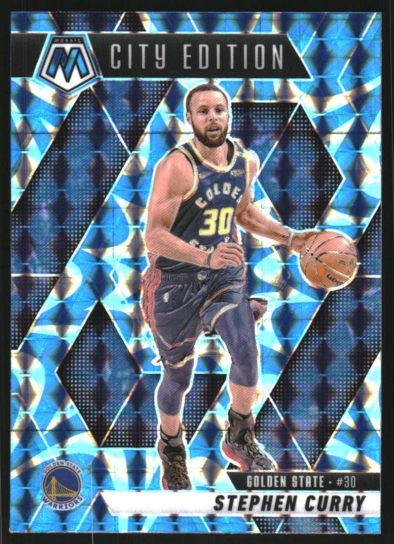2024-25 Panini Mosaic Mosaic Reactive Blue #272 Stephen Curry City