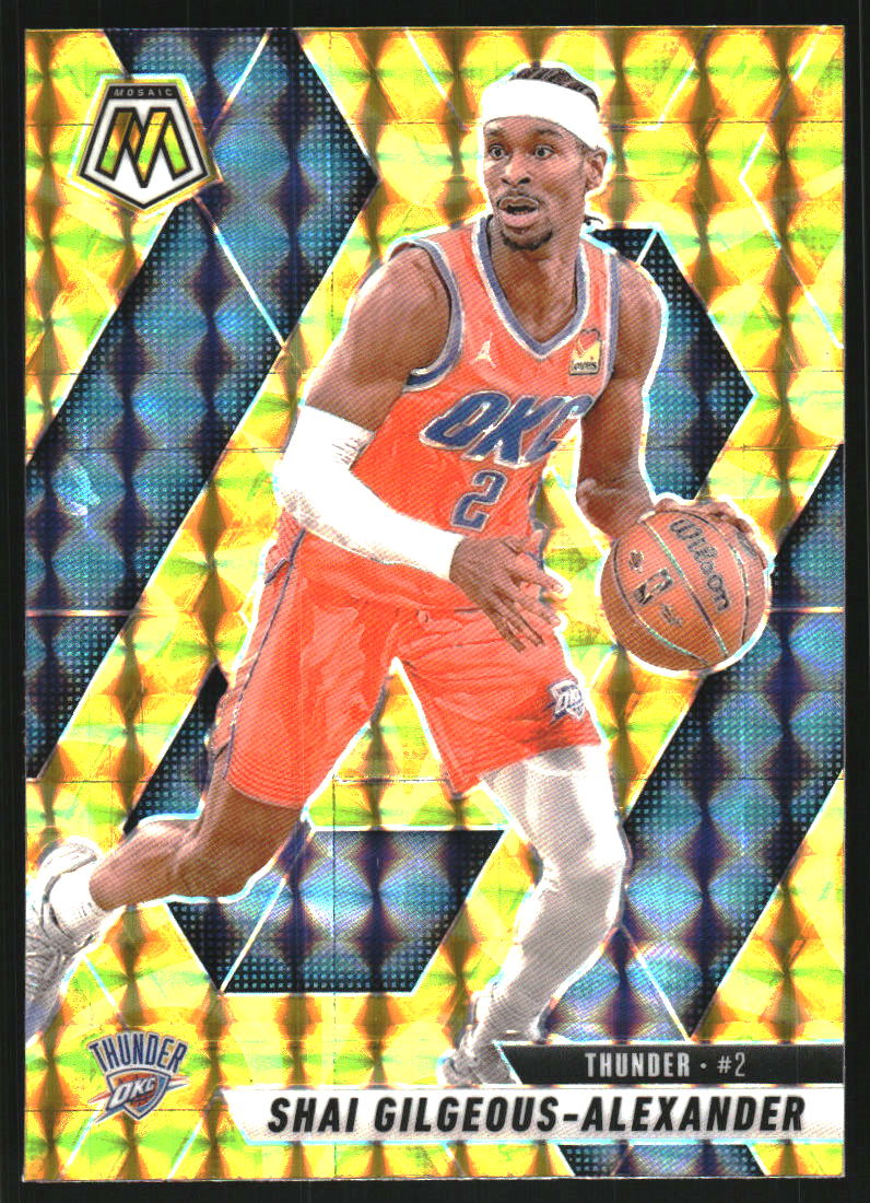 2024-25 Panini Mosaic Mosaic Reactive Yellow #38 Shai Gilgeous-Alexander