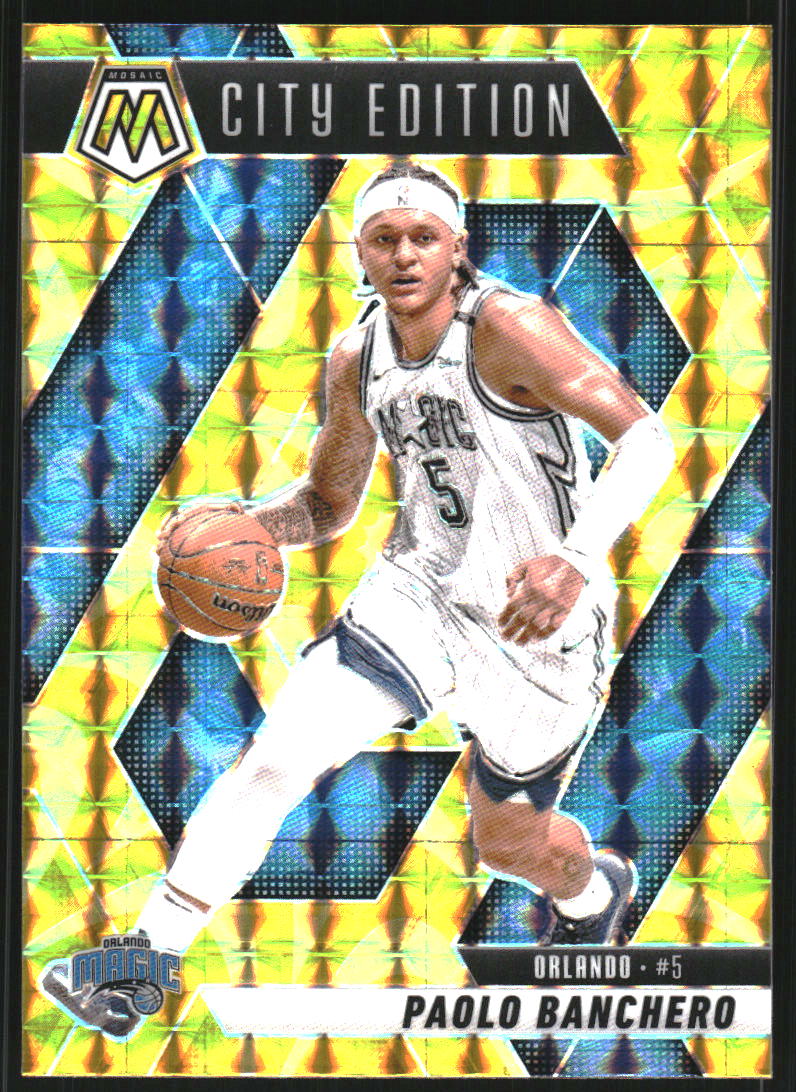 2024-25 Panini Mosaic Mosaic Reactive Yellow #283 Paolo Banchero City Edition