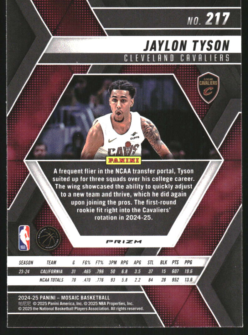 2024-25 Panini Mosaic Mosaic Red #217 Jaylon Tyson