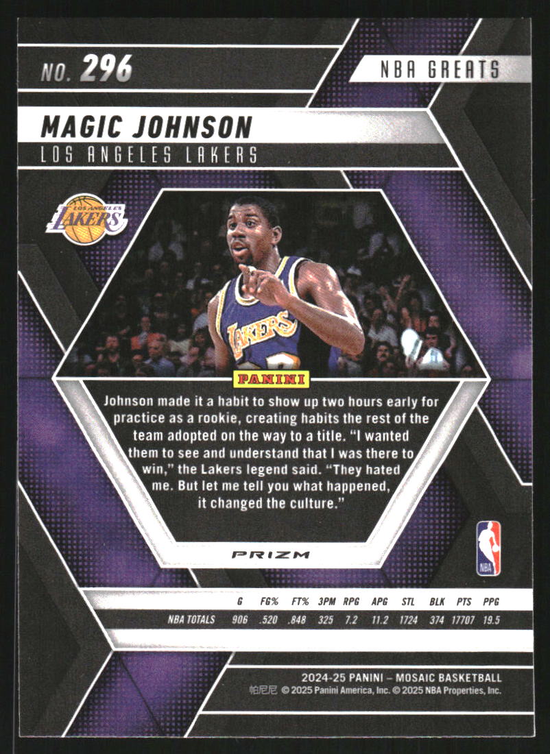 2024-25 Panini Mosaic Mosaic Red #296 Magic Johnson/Greats