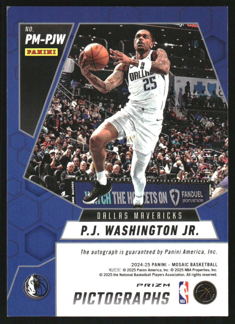2024-25 Panini Mosaic Pictographs Mosaic Gold #4 P.J. Washington Jr.