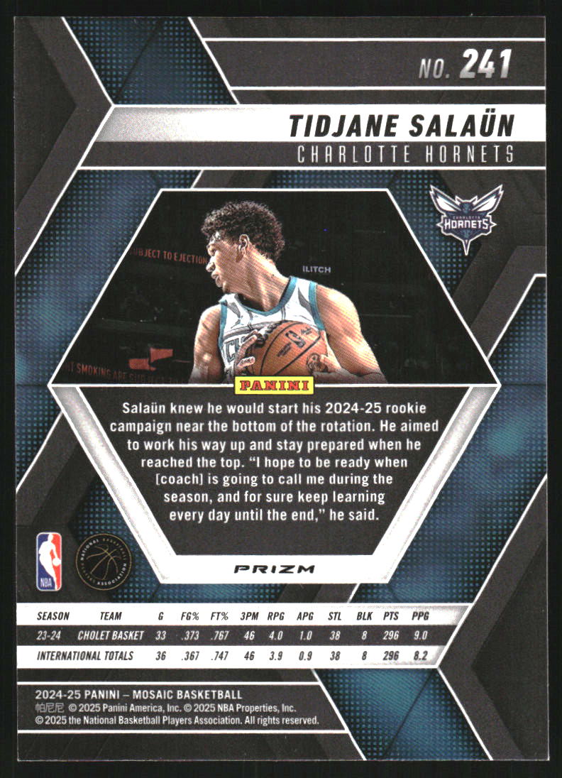 2024-25 Panini Mosaic Premium #241 Tidjane Salaun