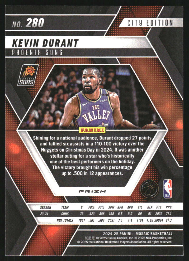 2024-25 Panini Mosaic Premium #280 Kevin Durant/City Edition