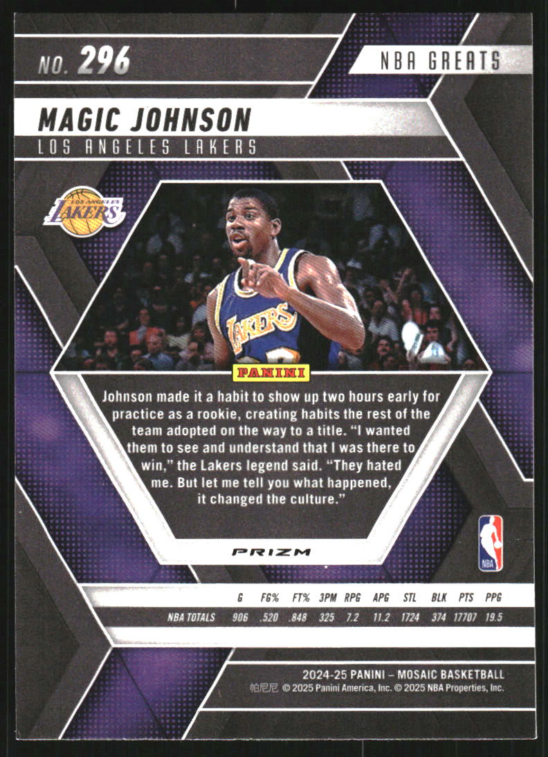 2024-25 Panini Mosaic Premium #296 Magic Johnson/Greats