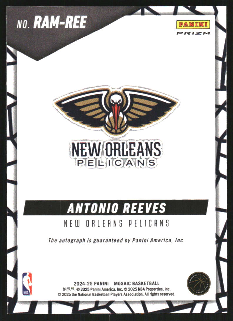 2024-25 Panini Mosaic Rookie Autographs Mosaic #25 Antonio Reeves