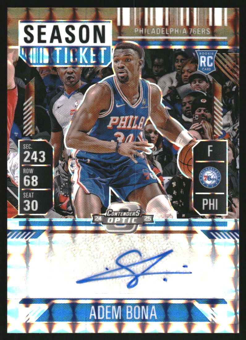 2024-25 Panini Mosaic Rookie Season Ticket Signatures Bronze #36 Adem Bona Auto /75