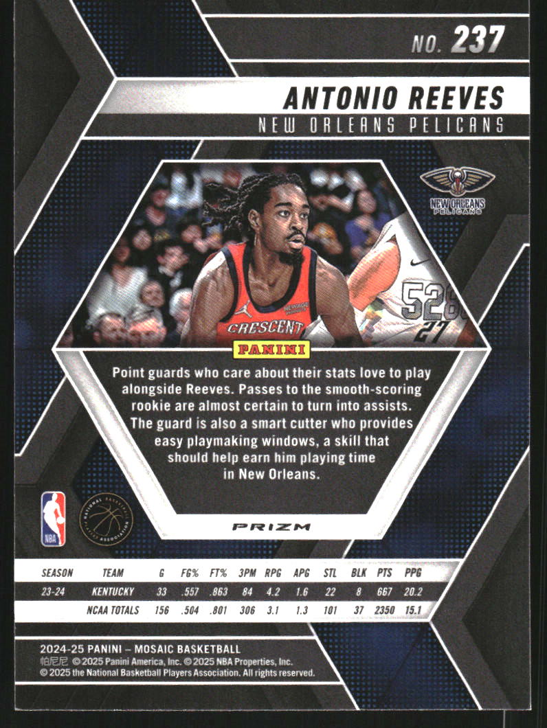 2024-25 Panini Mosaic Silver #237 Antonio Reeves