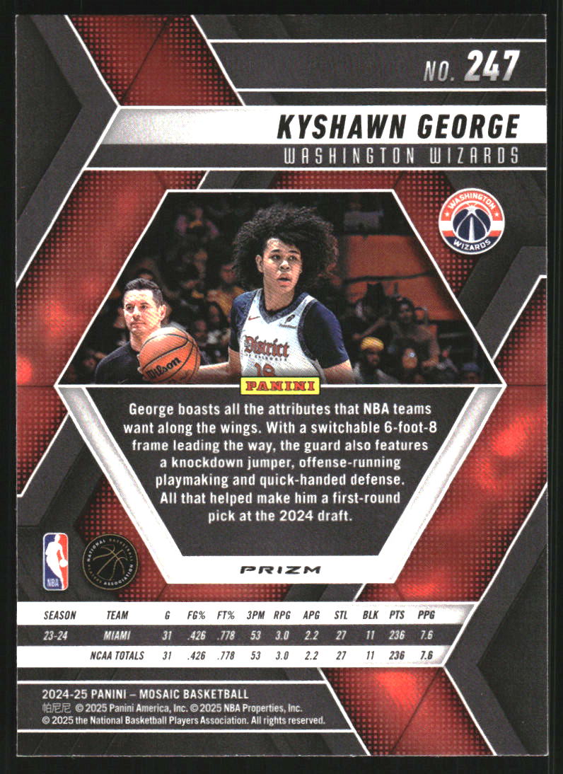 2024-25 Panini Mosaic Silver #247 Kyshawn George