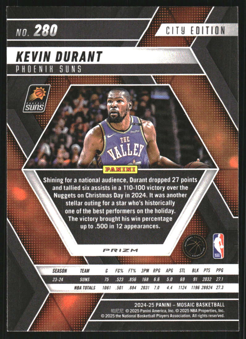 2024-25 Panini Mosaic Silver #280 Kevin Durant City Edition