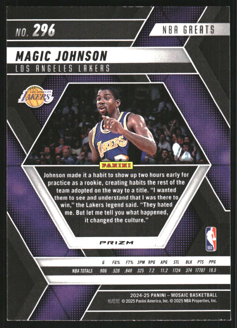 2024-25 Panini Mosaic Silver #296 Magic Johnson Greats